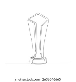 Continuous line art of sleek league trophy!