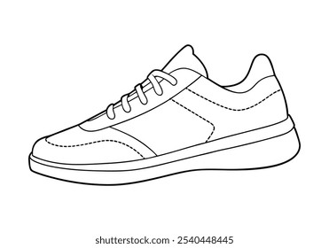 Continuous Line Art of a Sneaker. Minimalist Footwear Illustration for Fashion and Sports Themes
