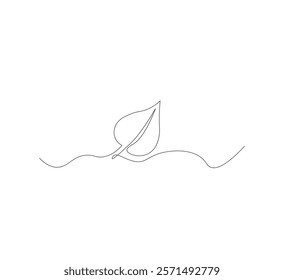 continuous line art sprouting shoots,white background,Plant leaf seed growing soil seedling agriculture concept design,vector illustrator