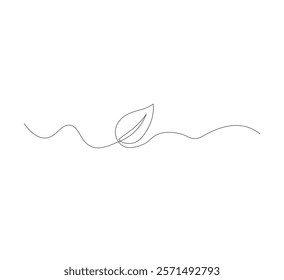 continuous line art sprouting shoots,white background,Plant leaf seed growing soil seedling agriculture concept design,vector illustrator