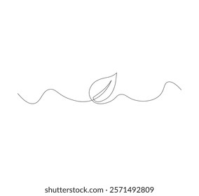 continuous line art sprouting shoots,white background,Plant leaf seed growing soil seedling agriculture concept design,vector illustrator