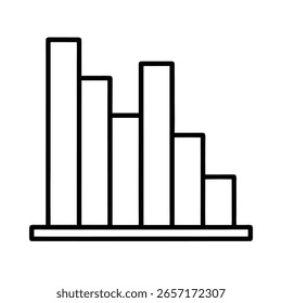 Ícone de gráfico de barras empilhadas de arte de linha contínua em dados de gráfico