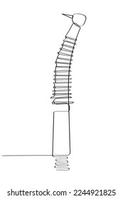 Continuous line art of tools used by dentists and orthodontists. Minimal vector art concept.