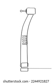 Continuous line art of tools used by dentists and orthodontists. Minimal vector art concept.