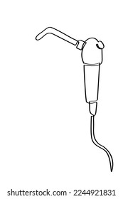 Continuous line art of tools used by dentists and orthodontists. Minimal vector art concept.