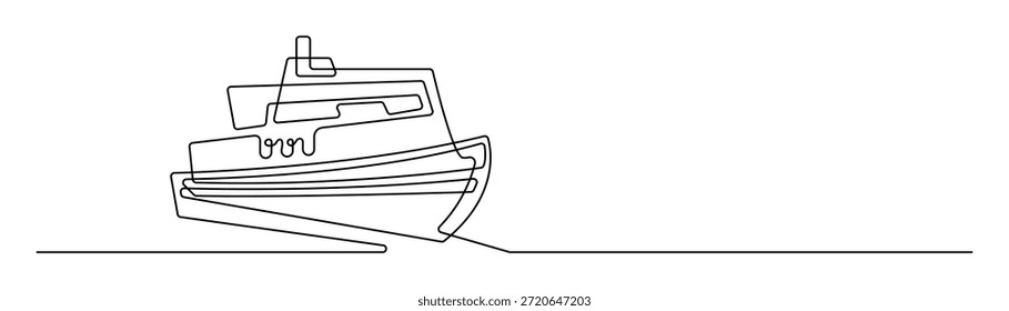 Arte de línea continua de la Ilustración vectorial minimalista de la nave de transporte