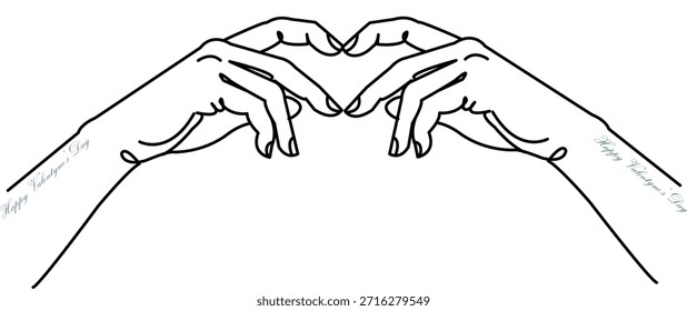 Continuous line art of two hands gently reaching toward each other.