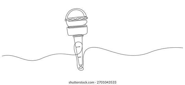 Arte de línea continua de dos micrófonos para audio y comunicación, concepto del Día Nacional de la Prensa Ilustración vectorial de arte de línea única continua