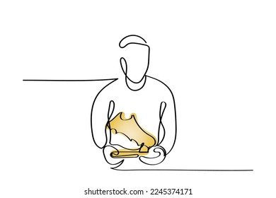 Continuous line art vector of a football player. Football championship. Victory in Soccer series. isolated concept art vectors. Single line art. 