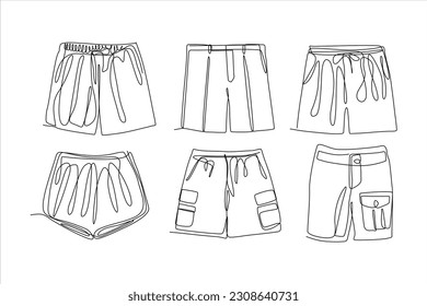 continuous line art vector illustration of men's pants