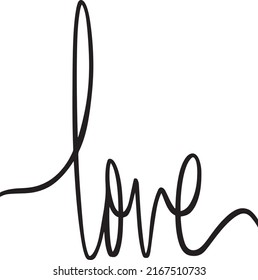 Continuous Line Art Vector of Love or Heart. Hand drawn doodle vector illustration in a continuous line. Line art decorative design.