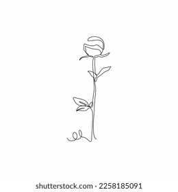 arte de línea continua de una flor muy bonita