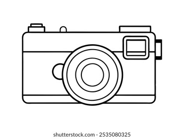 Continuous Line Art of a Vintage Camera