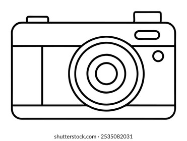 Continuous Line Art of a Vintage Camera