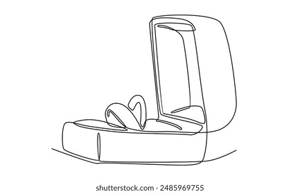 continuous line art of wedding rings