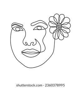 Continuous line art with woman faces