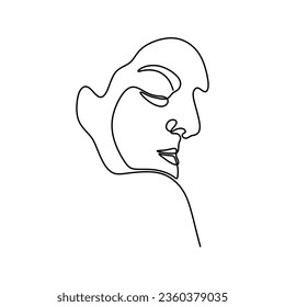 Continuous line art with woman faces