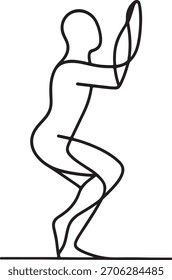 Arte de línea continua de una mujer practicando yoga y Ilustración vectorial de meditación.