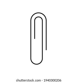 Continuous line attach icon. Vector line clip Icon