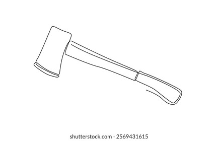 continuous line of axe illustration	