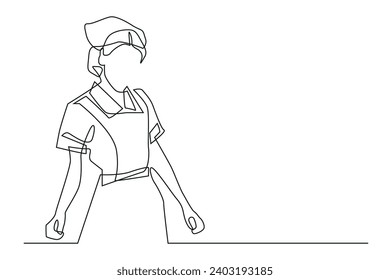 continuous line baby caretaker.single line vector uniform of baby caretaker.baby care profession.isolated white background