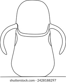 continuous line of baby drinking utensils
