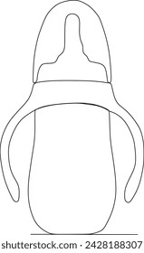 continuous line of baby drinking utensils