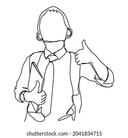 continuous line back to school. Little boy pointing up on blackboard . Elementary school boy with book and bag . Education.
