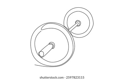 continuous line of barbell workout illustration