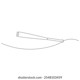 Continuous line baseball bat drawing of wooden, pitcher, hardball, softball, sports, activity, american, game. Vector