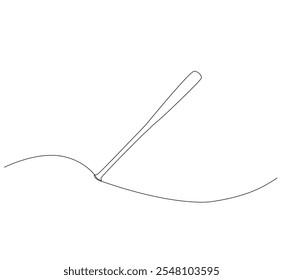 Continuous line baseball bat drawing of wooden, pitcher, hardball, softball, sports, activity, american, game. Vector