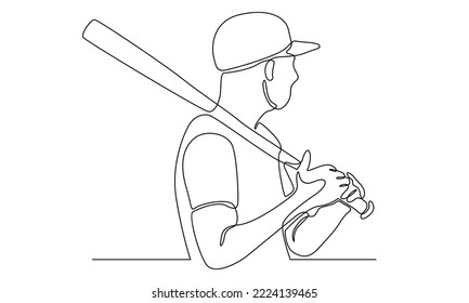 Continuous line of baseball player
