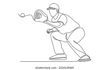 Continuous line of baseball player