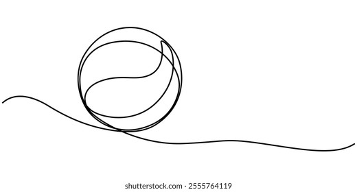 continuous line of basketball.one line drawing of vector illustration. line art isolated white background, Modern illustration of a continuous one-line drawing of a basketball icon, A pro vector. 