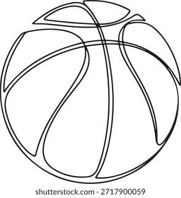 linha contínua de basquete.one desenho de linha de ilustração vetorial. linha arte isolada. uma linha Ícone desenho
