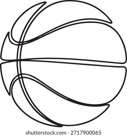línea continua de baloncesto. un dibujo de línea de Ilustración vectorial. arte de línea aislado. una línea
