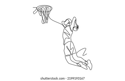 Continuous Line of Basketball Player