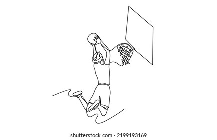 Continuous Line of Basketball Player