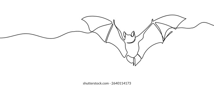 continuous line bat Vector art lines, transparent background.