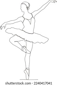 continuous line of beautiful women in the art of ballet dance