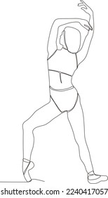 continuous line of beautiful women in the art of ballet dance