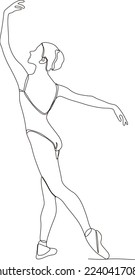 continuous line of beautiful women in the art of ballet dance