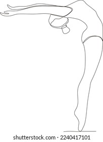 continuous line of beautiful women in the art of ballet dance