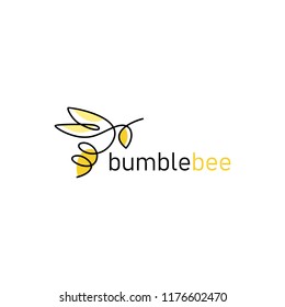 Continuous Line Bee Logo Vector Icon Stock Vector (Royalty Free ...