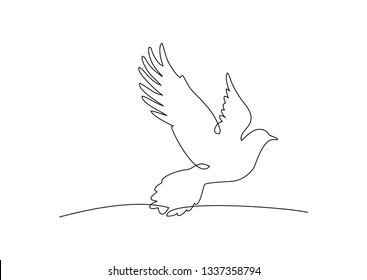 continuous line of bird animal vector
