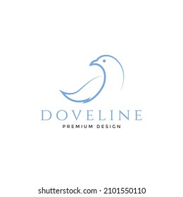 continuous line bird dove logo symbol icon vector graphic design illustration idea creative 