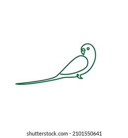 línea continua pájaro Parakeet símbolo icono vector gráfico ilustración idea creativa