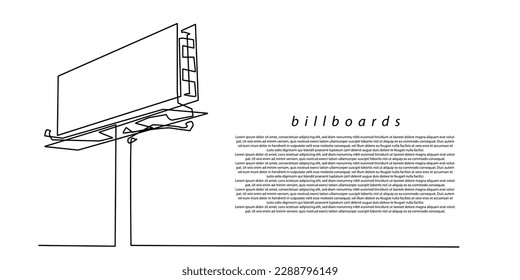 ununterbrochene Linie von Blindplakaten.Straßennahe Werbung und Werbung.Single-line-Plakatboard.Außenwerbung und Werbemedien