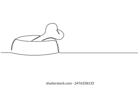 continuous line of bones.one line drawing of dog food bones.simple line illustration.isolated white background