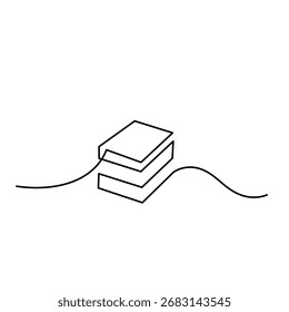 Icono de libro de línea continua. Ilustración de libro. Icono de Biblioteca